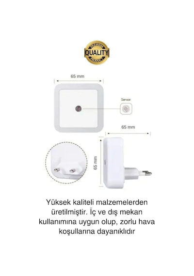 Fotoselli Gece Lambası Karanlıkta Otomatik Yanıp Sönen Aydınlığa Duyarlı Koridor Antre Loş Led Işık Diğer