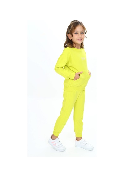 Toontoy Kids Toontoy Kız Çocuk 2'li Takım Nakış Baskılı Bisiklet Yaka Cepli Sweatshirt & Beli Paçası Ribanalı Jogger Eşofman Altı - 2 İplik Açık Yeşil Toontoy Kids Toontoy Kız Çocuk 2'li Takım Nakış Baskılı Bisiklet Yaka Cepli Sweatshirt & Beli Paçası Ribanalı Jogger Eşofman Altı - 2 İplik Açık Yeşil