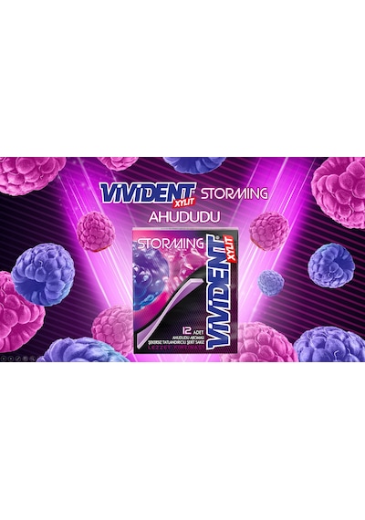 Vivident Storming Ahududu Aromalı Sakız 18'li 33 G