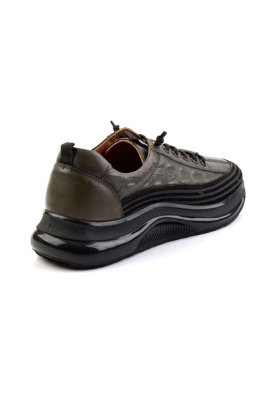 Bambi Haki Hakiki Deri Erkek Sneaker E01018240203 Haki