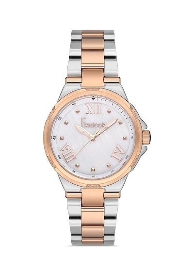 Freelook Gri Taşlı Kadın Kol Saati %100 Çelik - Gri Rose Gold Fl.1.10230.2