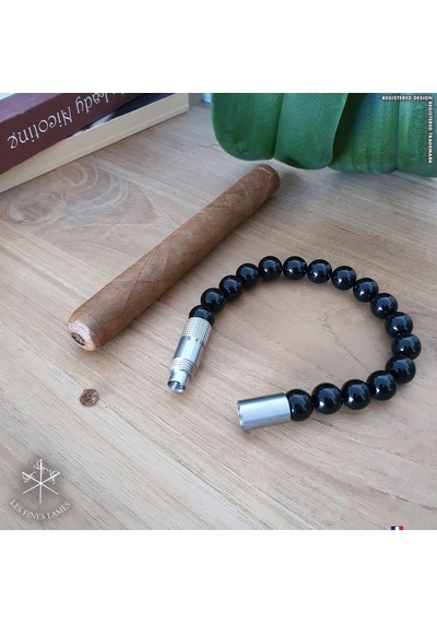 Les Fines Lames Punch Bileklik Steel Oniks - M