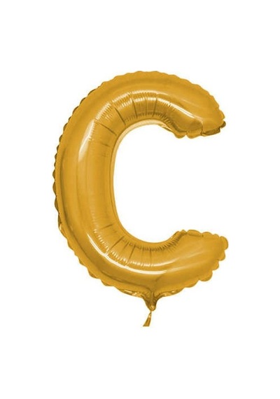 C Harf Altın Folyo Balon 40 İnc 100 Cm