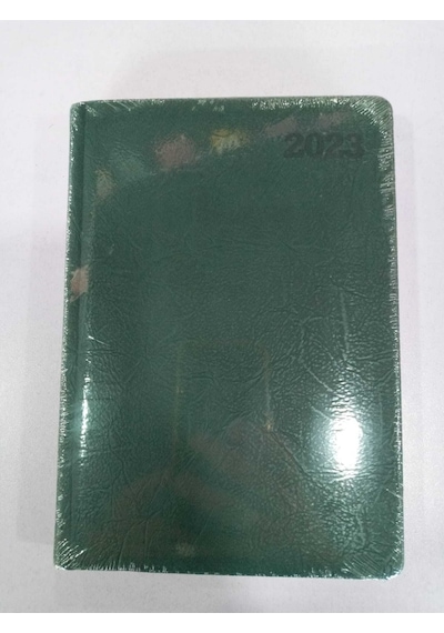 2023 14x20 Cm Günlük Termo Deri Sert Kapak Ajanda Yeşil