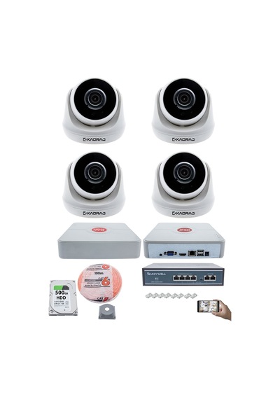 4 Kameralı Ip Dome Güvenlik Kamerası Seti Kdj-4s-1d-ıp-v0