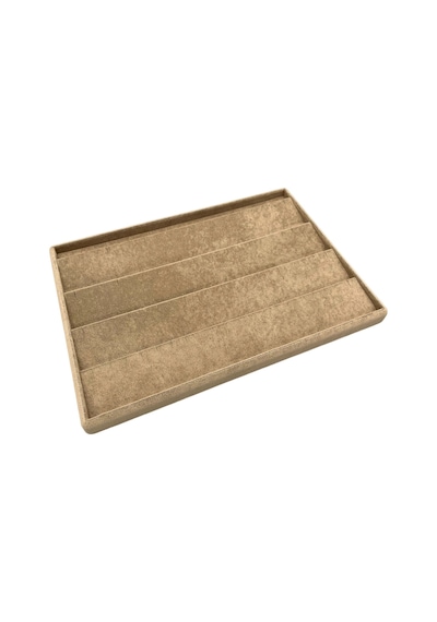 Süet Kumaş Sütlü Kahve Renk 34/24 Cm Enine Küpe Standı