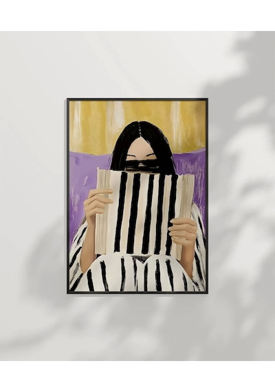 Çerçevesiz Poster Çizgili Düşünceler Serisi