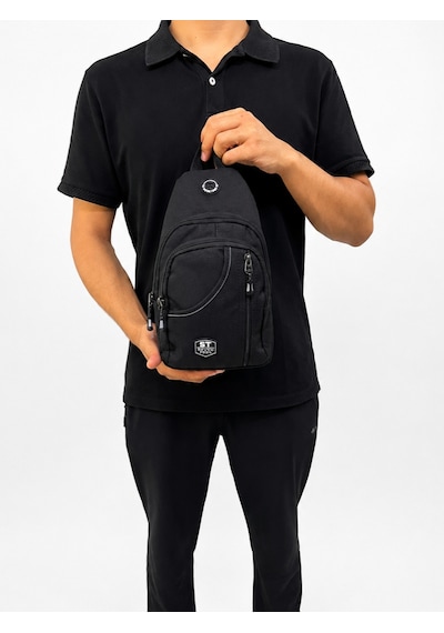 Seventeen Unisex Spor Çok Bölmeli Çapraz Askılı Body Bag Siyah-gri