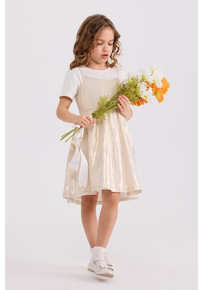 Panço Kız Çocuk Gold Elbise 2611gk26006 Sarı
