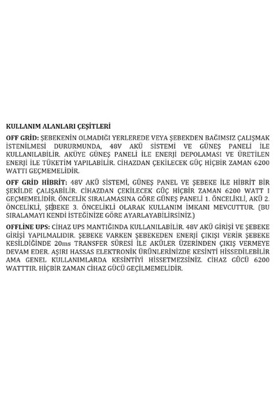 6.2kva 6.2kw 6200 Watt Tam Sinüs Akıllı H.v. 120a Mppt İnverter 48vdc-220vac 6200 W İnvertör