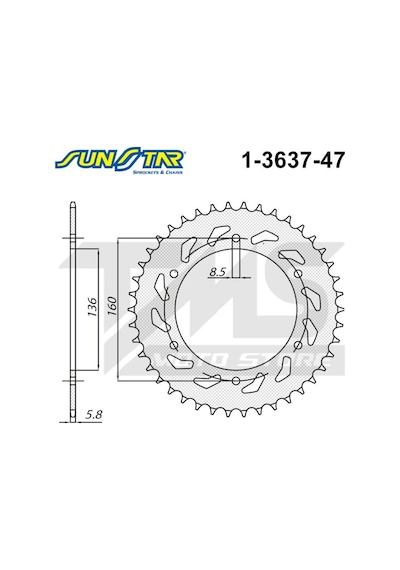 Bmw F 650 Gs Dakar Uyumlu Arka Dişli Sunstar 47 Diş (507160252)