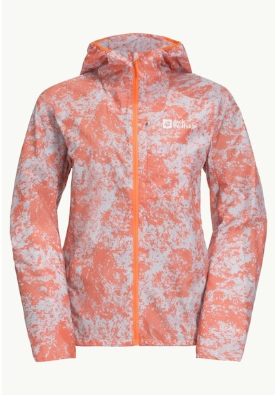Jack Wolfskin 1307851 8312 Prelight Wind Jkt W Grid Camo Kadın Outdoor Ceket Yeşil