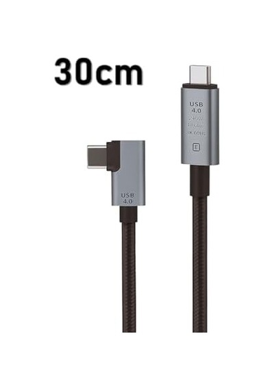 40gbps 240w 4.0 Thunderbolt L Shape Type-c To Type-c Şarj, Data Ve 8k 60hz Data Transfer Kablosu Tip C 30 Cm - Pd240w