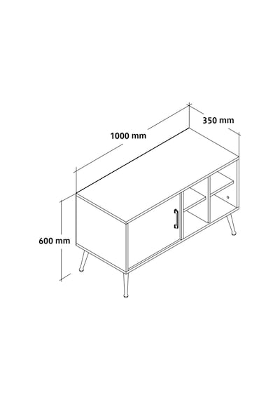3112 Şile Metal Ayaklı Metal Kulplu Tv Ünitesi 100 Cm - Beyaz Beyaz