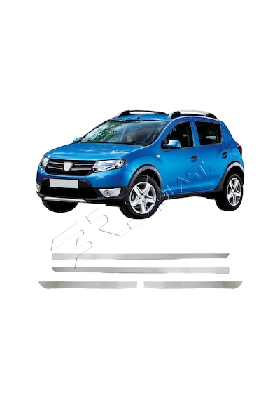 Dacia Sandero Stepway Uyumlu 2012-2020 Krom Yan Kapı Çıtası 4 Parça Paslanmaz Çelik