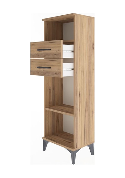 Arges Dolap 2 Raflı 2 Çekmeceli 44x30x134 Çam-çam Çam