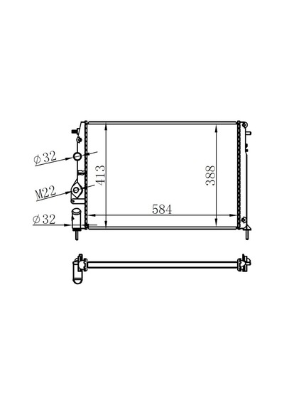 Radyatör Mgn I-scenıc 1.4-1.6-1.8-2.0 16v Ac Mek Logan 1.5 Depomıx - 53 Dci 586x415x23