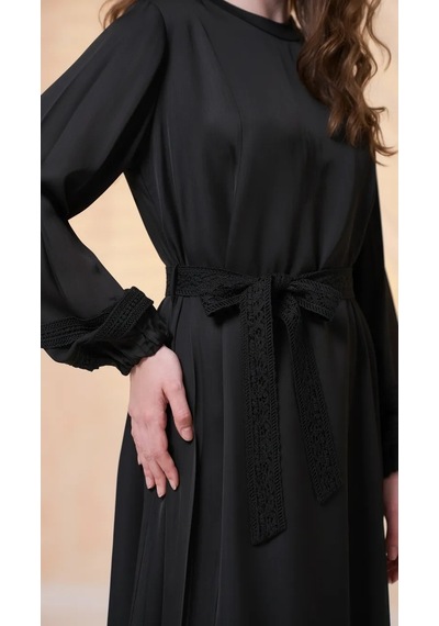 Misswhence Dantel Detaylı Elbise 39836 Siyah