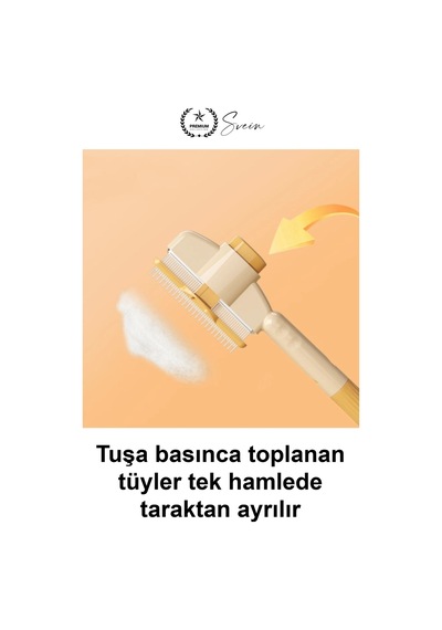 Keditarağı Pratik Basmalı Kendini Temizleyen Evcil Hayvan Kıtık Açıcı Tarak Köpek Tavşan Tüy Toplam