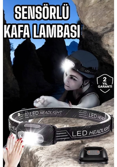 Kamp Lambası Led Işık Kafa Lambası Balıkçı Lambası Ayarlanabilir Sarı 12166180