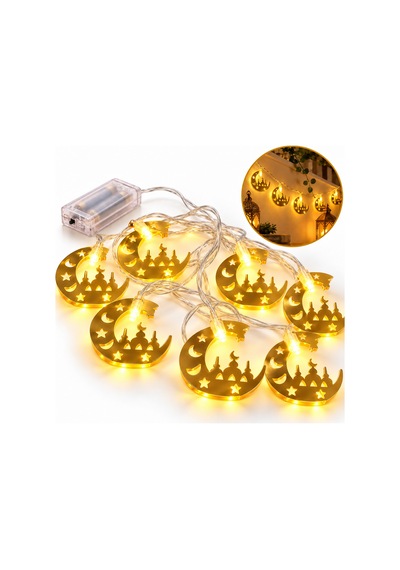 Ramazan Kutulu Metal Led Hilal Cami 31 - Dekorasyon Işığı Çok Renkli