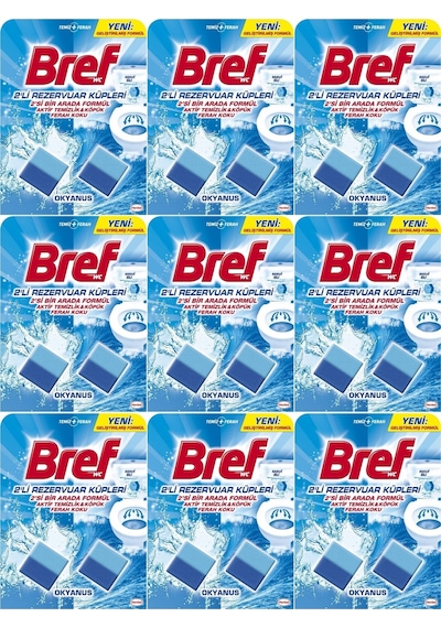 Bref Koku Giderici Jel Küpü - Okyanus Klozet - Rezervuar - Tuvalet - Blok 18 Li Set 9pk 2