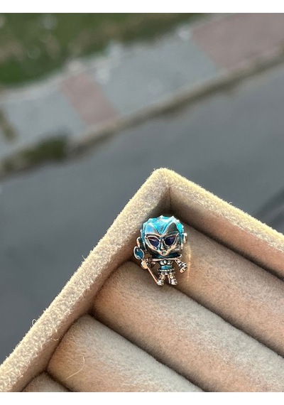 Game Of White Walker Charm / Gümüş Kaplama Mavi