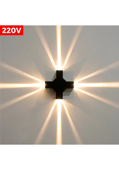 Elektrikle Çalışır, 4 Watt, Modern Tasarım İç Ve Dış Mekan Duvar Apliği, 3200 Kelvin, 220v Led Aplik Siyah