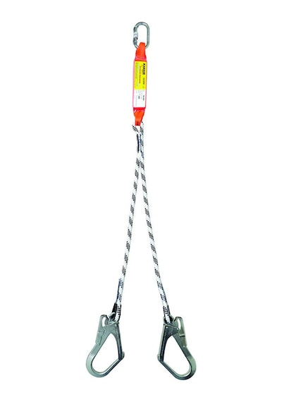 Ka341 Şok Emici Çift Kollu Statik Halatlı Büyük Kancalı Lanyard