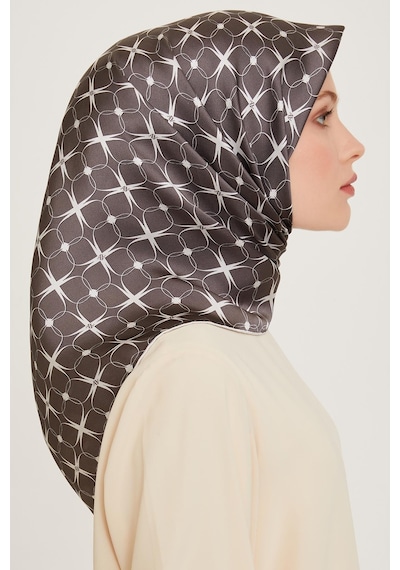 Armine İpek Eşarp 2025 Kış - 9207-85 Twill - Füme