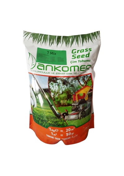 Çim Tohumu İthal 7 Karışım Ankomer 1 Kg. Ambalajında Erken Çimlenme Kaliteli 7m 7 Mix Çim Tohumu