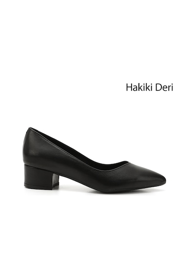 Gönderi(R) Gönderi R Kadın Siyah Kısa Kalın Topuklu Hakiki Deri Ayakkabı Gdza13425172 siyah