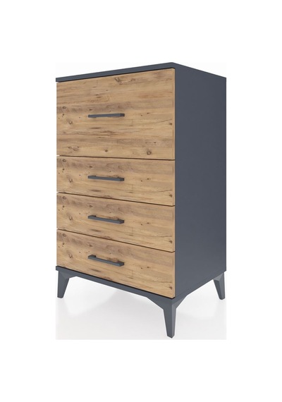 Hyperion Komodin 4 Çekmeceli 60x44x96 Antrasit-çam Antrasit