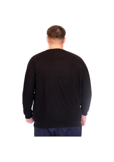 Mode Xl Büyük Beden Erkek Bisiklet Yaka Sweatshirt Selanik U24441 Siyah Siyah