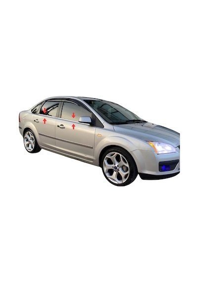 Ford Focus 2 Krom Cam Çıtası 4 Prç. 2004-2010 P. Çelik Uyumlu