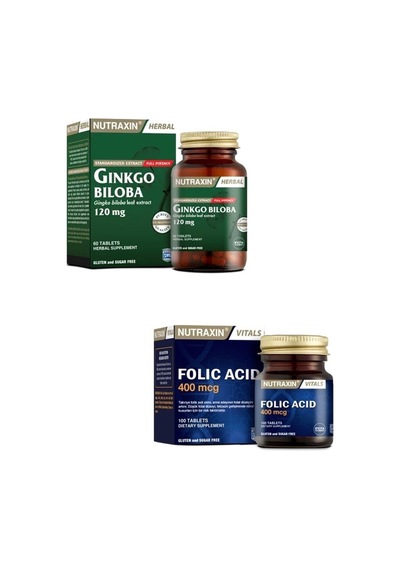Ginkgo Biloba 60 Tablet + Folik Asit Takviyesi 400 Mcg 100 Tablet
