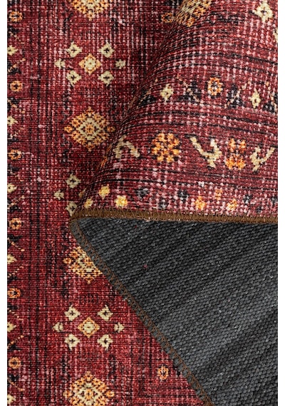 Relic Bordo Vintage Dokulu Klasik Desenli Dokuma Tabanlı Şönil Halı Al 473 Bordo