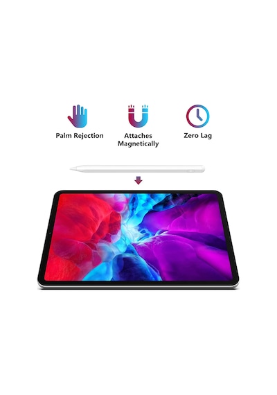 İpad Pro 13 2024 Uyumlu Avuç İçi Algılamayan Eğimle Çizim Kalınlığı Değişen Stylus Kalem