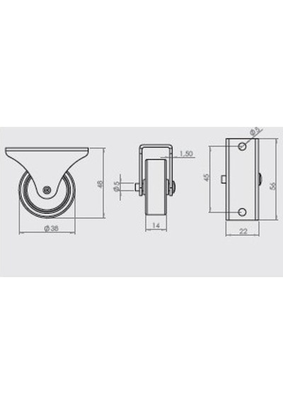 Gürçay Mobilya Tekeri Sabit H48Mm 4 Adet