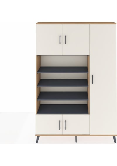 Arges Dolap 11 Raflı 5 Kapaklı 132x30x195 Çam-aytaşı/antrasit Çam