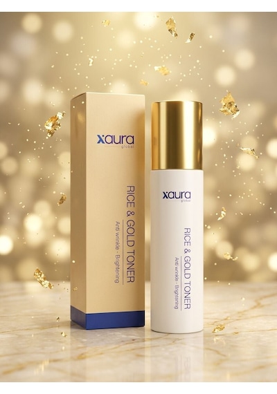 Xaura Global Rice & Gold Toner 150 Ml Pirinç Özü Ve 24k Altın Parçacıklı Kırışıklık Karşıtı Aydınl