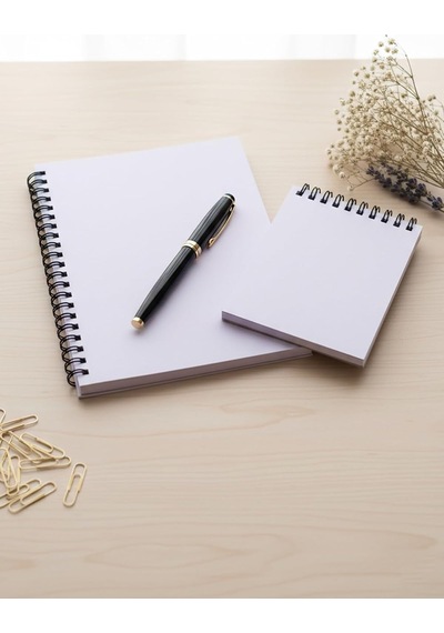 Ayrex Premium Pastel Renk İkili Defter Seti - Renkli Sayfalı A5 Spiralli Defter & A6 Not Defteri - 50 Yaprak Şeffaf K Genel