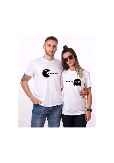 Tshirthane Pacman Sevgili Kombinleri Tshirt Kombini Beyaz