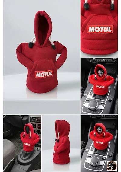 Motul Tasarım Hoodie Vites Topuzu Kılıfı - Universal Sweatshirt Model Vites Aksesuarı Kırmızı