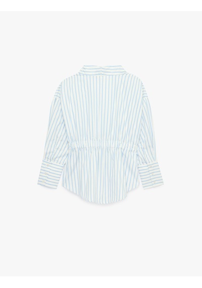 Koton Pamuklu Uzun Kollu Beli Lastikli V Yaka Çizgili Poplin Bluz Mavi Çizgili 6sak60308pw Koton Pamuklu Uzun Kollu Beli Lastikli V Yaka Çizgili Poplin Bluz Mavi Çizgili 6sak60308pw
