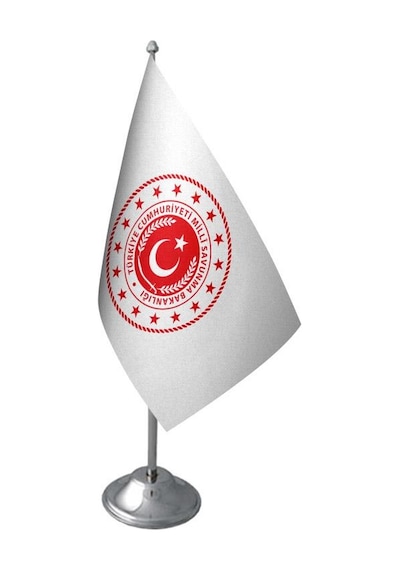 Masa Üstü Milli Savunma Bakanlığı Bayrağı Krom Direk Masa Bayrak