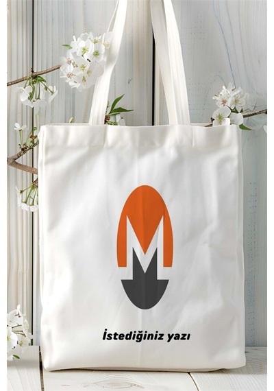 Art Hediye Monero Baskılı Bez Çanta Kişiye Özel Model 2 Çok Renkli