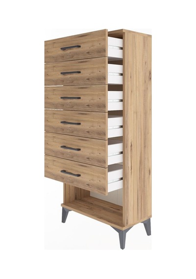 Arges Dolap 6 Çekmeceli 60x30x134 Çam-çam Çam Arges Dolap 6 Çekmeceli 60x30x134 Çam-çam Çam