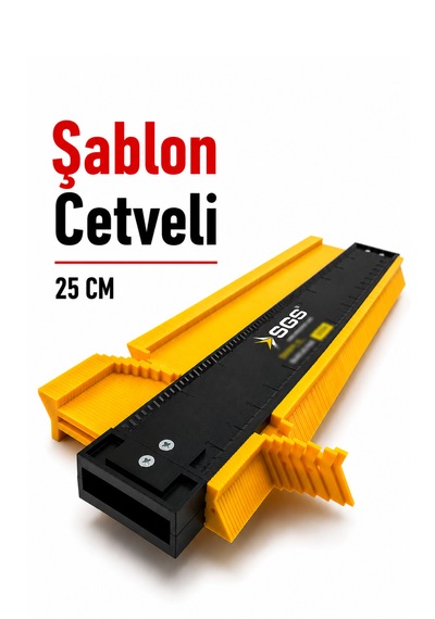 Şablon Cetveli Kontur Ölçüm Karmaşık Şekil Profil Kopyalama Şekil Tarağı 25x10 Cm