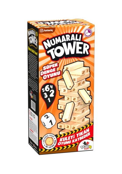 Totteriq Sayılı Jenga Numaralı Denge Oyunu